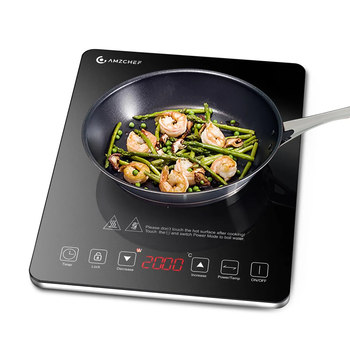 Leistungsstarke 2000w Induktionskochplatte silber – Produktbild 1 von 9