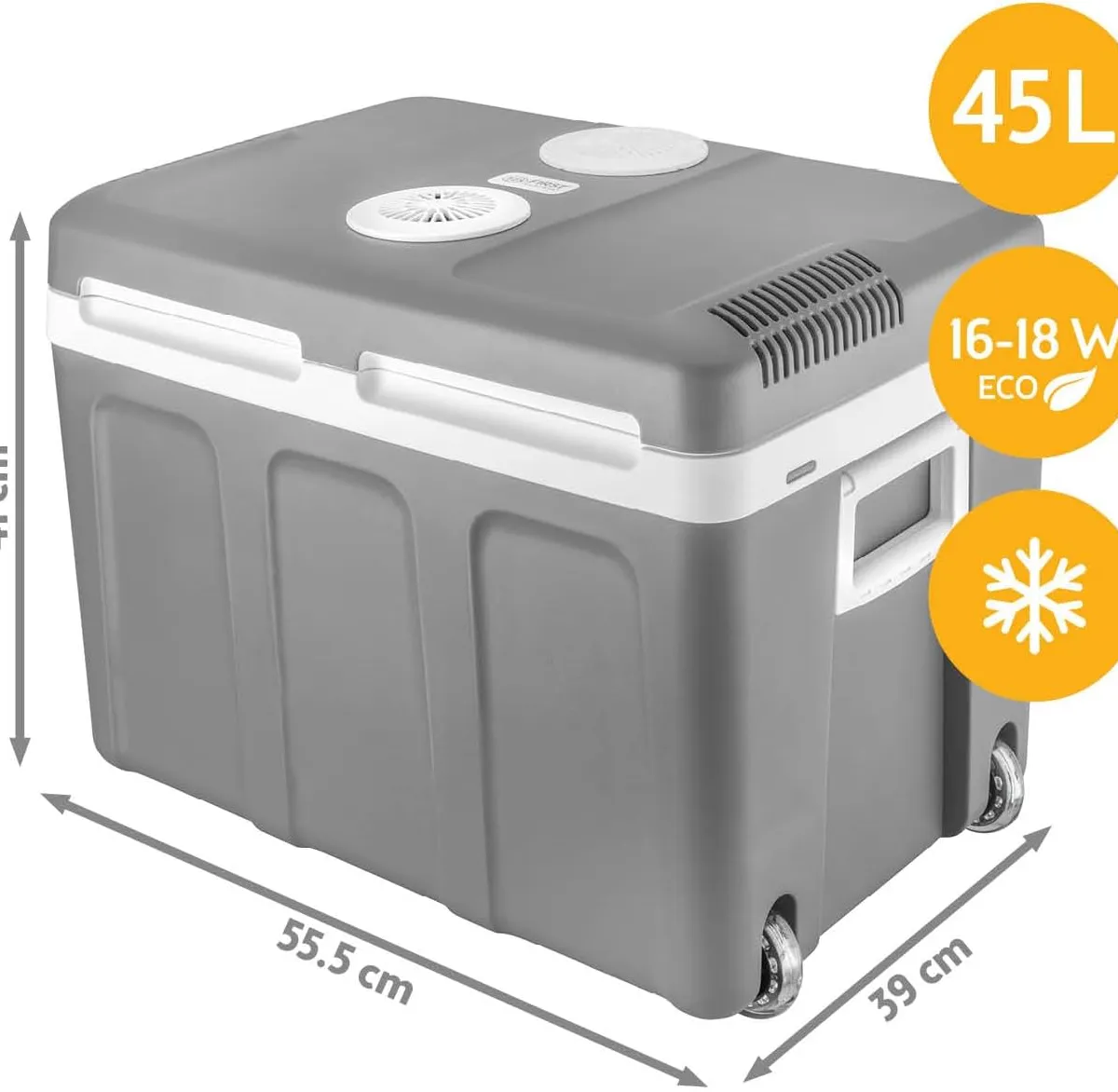 Kühlbox 45L 12V 230V mit Rollen – Produktbild 1 von 6