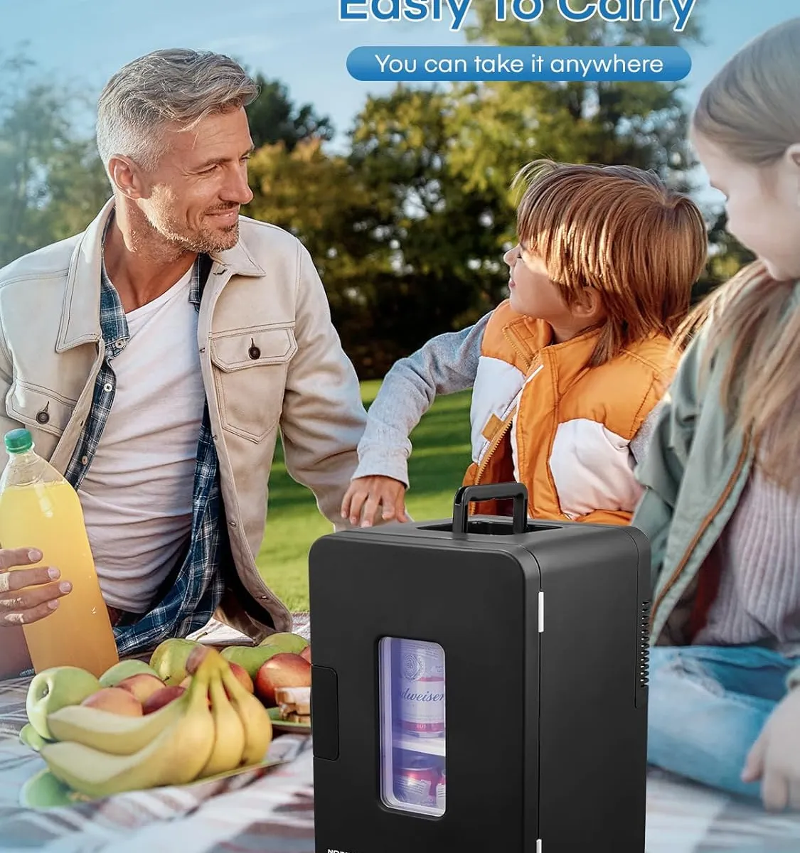Northclan mini kühlschrank 15l schwarz – Produktbild 2 von 9