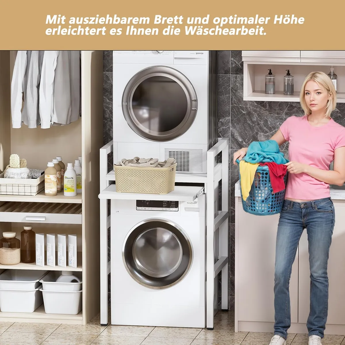 Stabiler Aufbau für Waschmaschine und Trockner – Produktbild 3 von 7