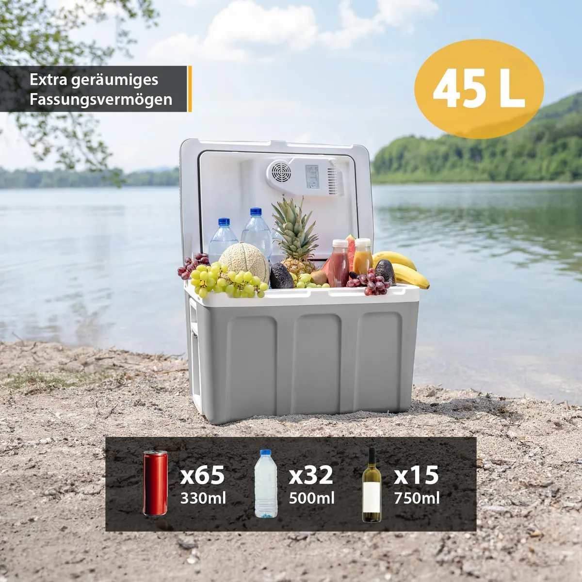 Kühlbox 45L 12V 230V mit Rollen – Produktbild 2 von 6