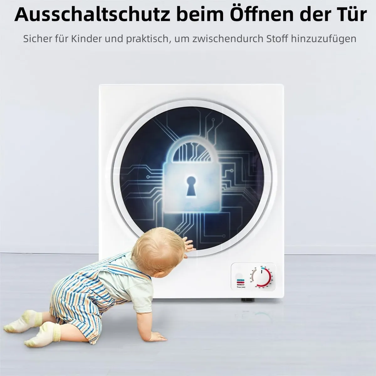 Elektrischer minitrockner mit 850 watt leistung – Produktbild 5 von 8