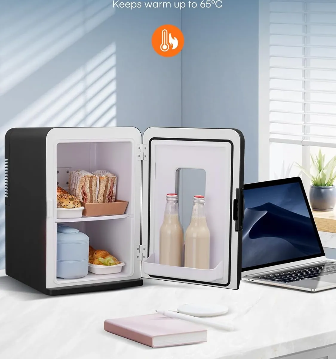 Fohere 15l mini kühlschrank mit heizfunktion – Produktbild 5 von 9