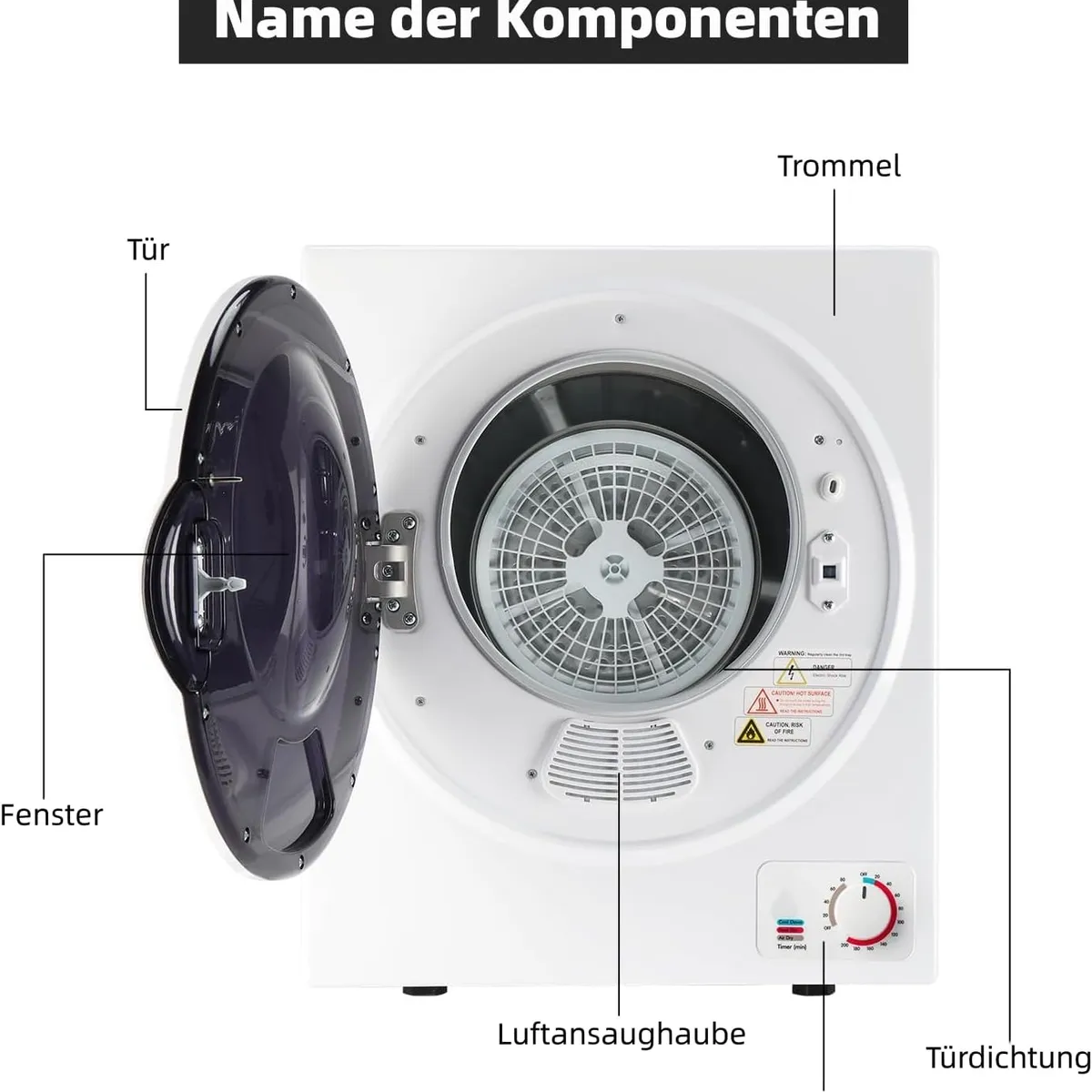 Elektrischer minitrockner mit 850 watt leistung – Produktbild 6 von 8