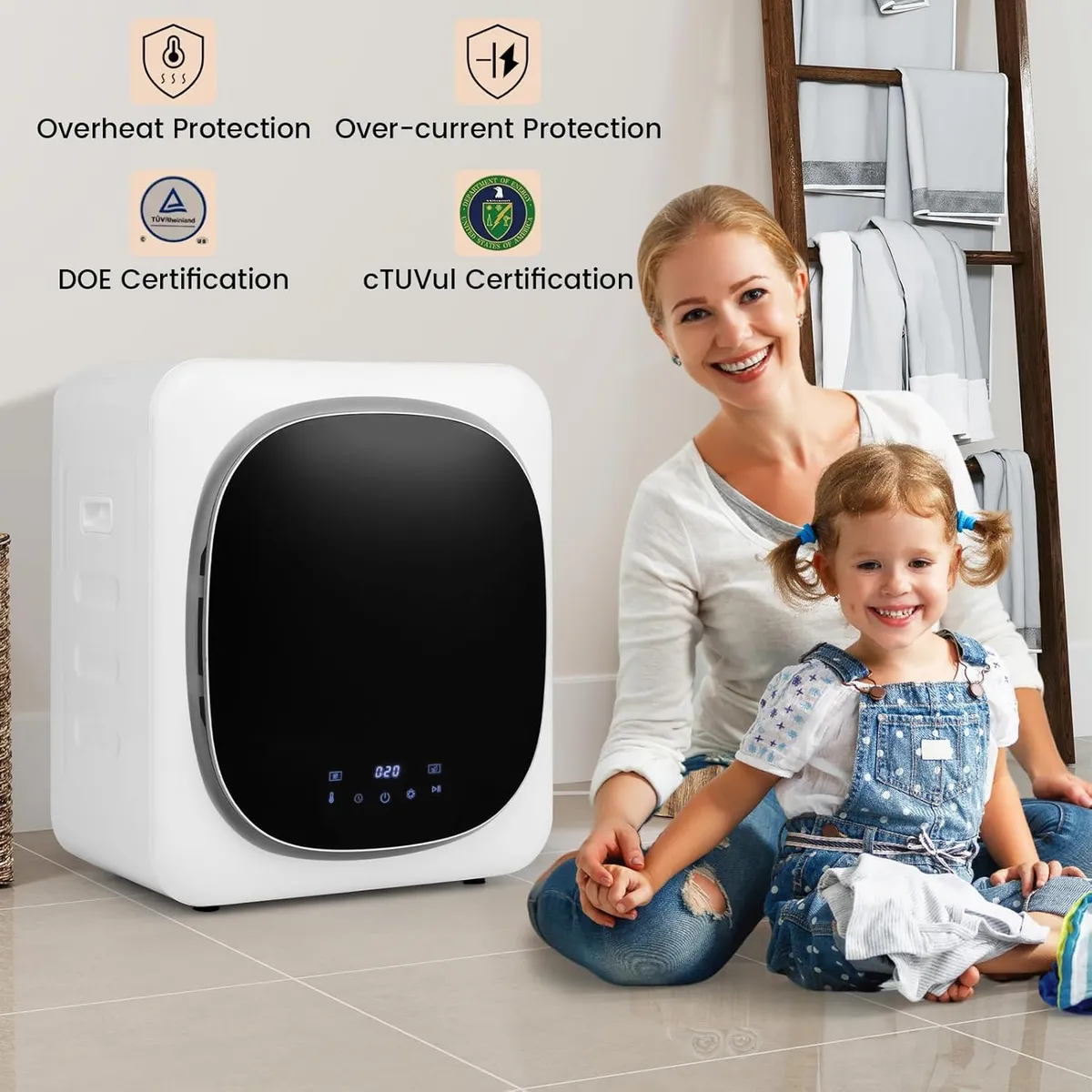 Platzsparender mini-ablufttrockner für kleine haushalte – Produktbild 7 von 7