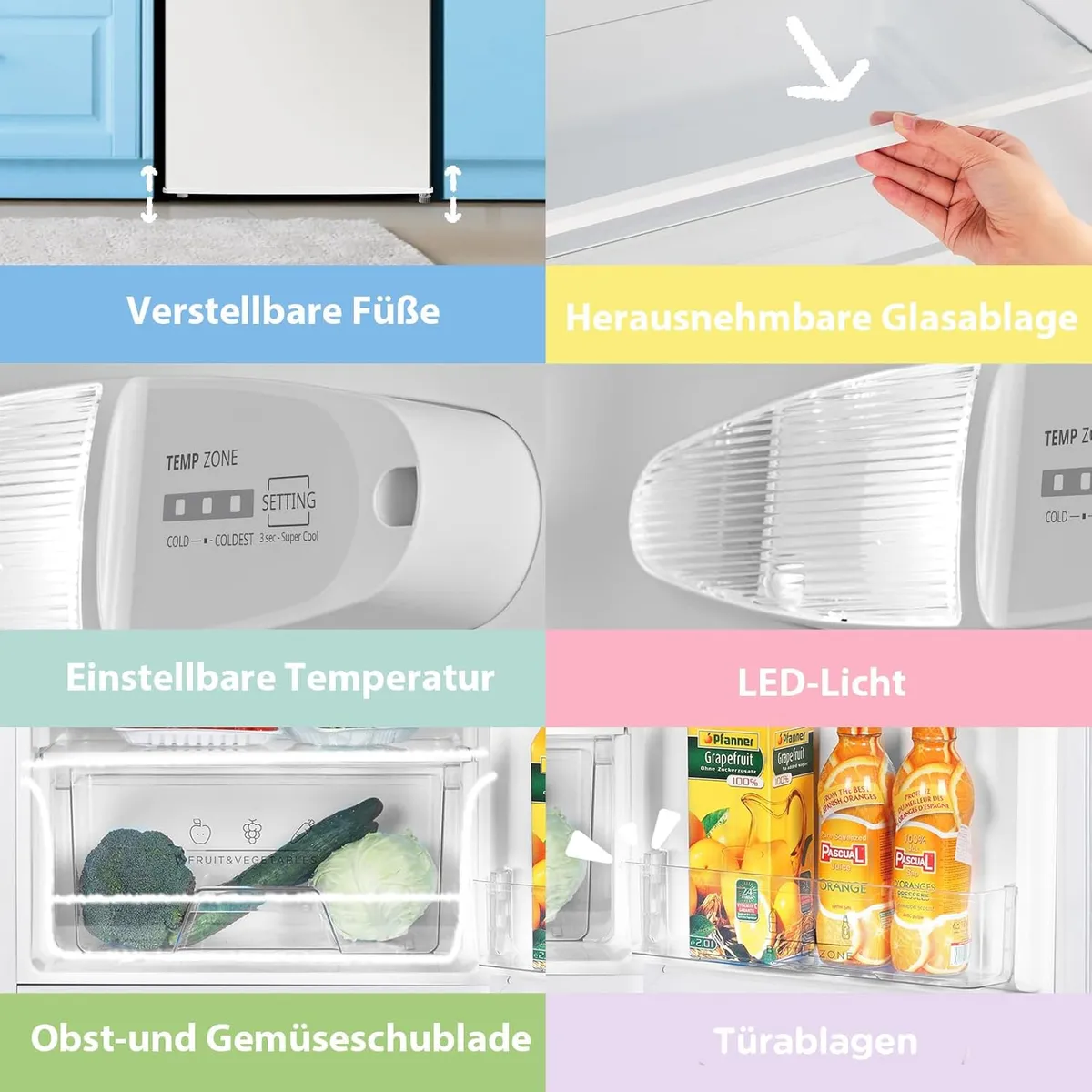 Platzsparender 131l Kühlschrank von Comfee weiß – Produktbild 8 von 9